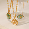 Necklace Stainless Steel Titanium Steel Ocean Wind Starfish Shell Drop Glue Pendant Geometric Electroplating Women's