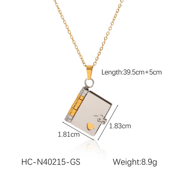 Necklace Stainless Steel Titanium Steel Openable Pendant Love Letter Geometric Electroplating O Word Chain Nonfading Jewelry For Women