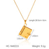 Necklace Stainless Steel Titanium Steel Openable Pendant Love Letter Geometric Electroplating O Word Chain Nonfading Jewelry For Women