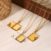 Necklace Stainless Steel Titanium Steel Openable Pendant Love Letter Geometric Electroplating O Word Chain Nonfading Jewelry For Women