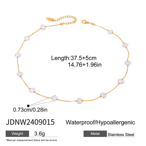 Necklace Stainless Steel Titanium Steel Pearl Multi Layer Stacked Geometric Retro Electroplating Design For Women