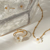 Necklace Stainless Steel Titanium Steel Plants And Flowers Electroplating Design