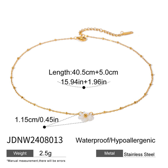 Necklace Stainless Steel Titanium Steel Plants And Flowers Electroplating Design