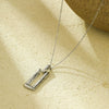 Necklace Stainless Steel Titanium Steel Rectangular Hammered Pattern 18K Gold Plated Fashion Geometric Pendant