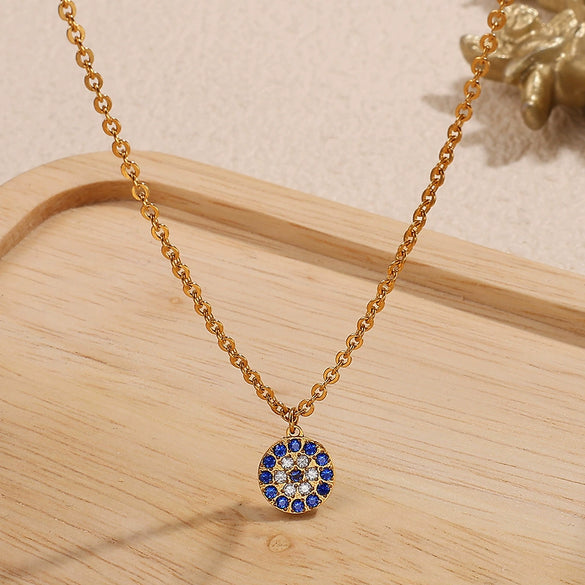 Necklace 316L Stainless Steel 316L Stainless Steel Round Pendant Electroplating Women's Fashion