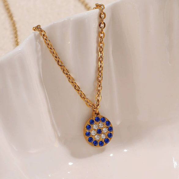 Necklace 316L Stainless Steel 316L Stainless Steel Round Pendant Electroplating Women's Fashion