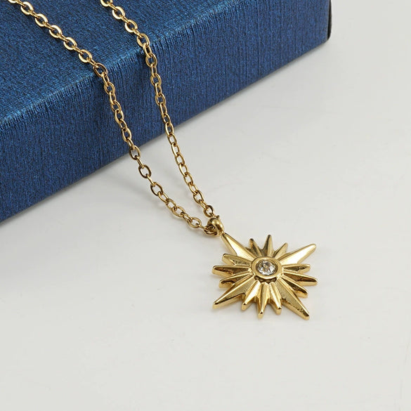Necklace 316L Stainless Steel 316L Stainless Steel Star Pendant Chain Women's High Sense Vacuum Plated 18K Electroplated
