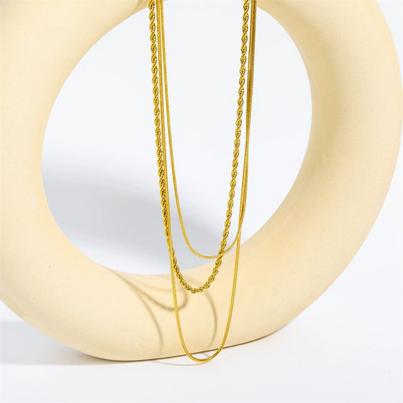 Necklace Stainless Steel Ushaped Ins Style Snake Bone Chain Electroplating