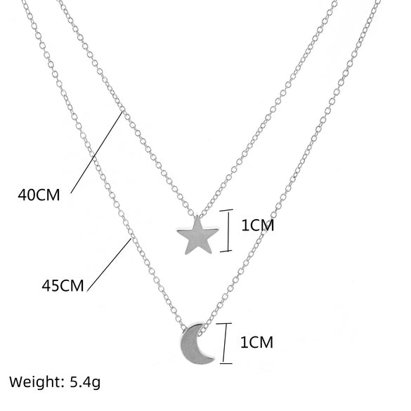 Necklace Star Moon Pendant Necklace Short Clavicle Chain Fashion Popular Jewelry Women