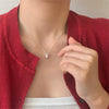 Necklace 925 Sterling Silver Bow Pearl Geometric Electroplating