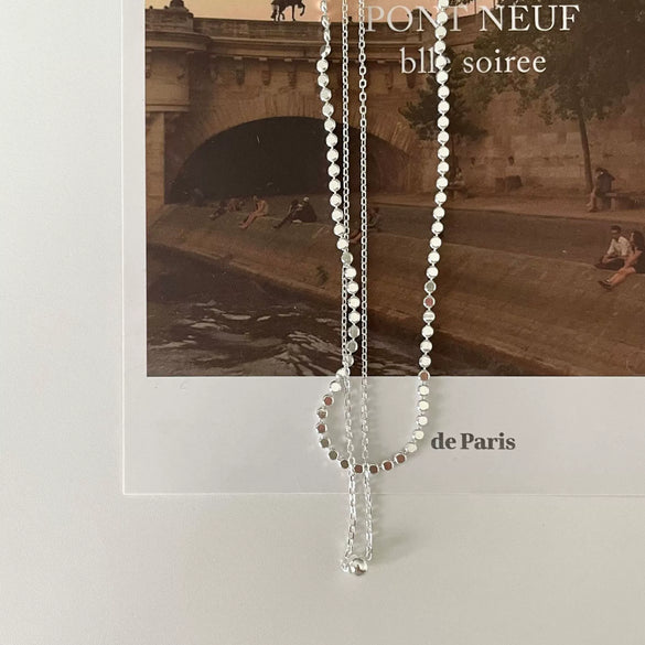 Necklace 925 Sterling Silver Geometric Cold Simple Niche Chic Style