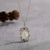 Necklace 925 Sterling Silver Geometric Irregular Texture Pearlescent Pendant
