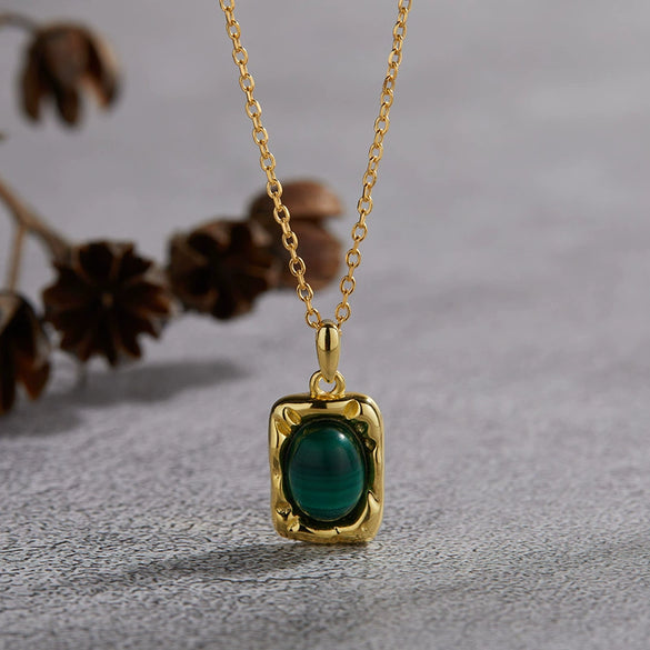 Necklace 925 Sterling Silver Geometric Irregular Texture Pearlescent Pendant