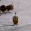 Necklace 925 Sterling Silver Geometric Irregular Texture Pearlescent Pendant