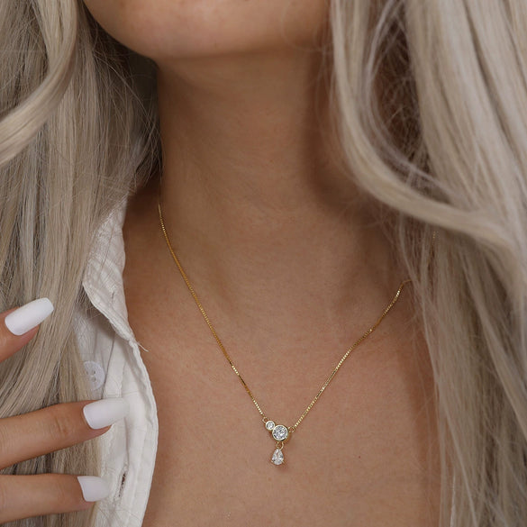 Necklace 925 Sterling Silver Geometric O Chain Micro Inlaid Zircon Electroplated Minimalist Design