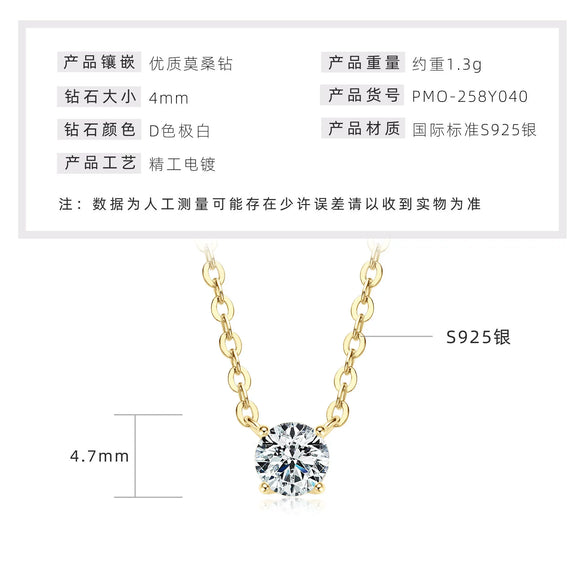 Necklace 925 Sterling Silver Geometric Pendant Set With Diamonds Minimalist Style For Women