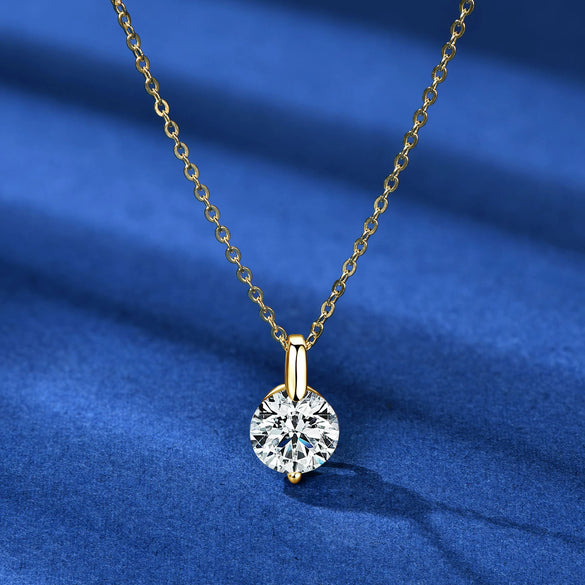 Necklace 925 Sterling Silver Geometric Pendant Set With Diamonds Minimalist Style For Women