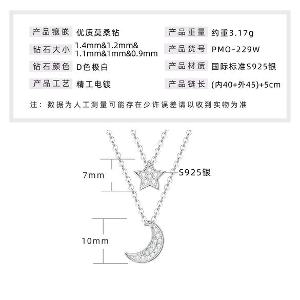 Necklace 925 Sterling Silver Geometric Pendant Set With Diamonds Minimalist Style For Women