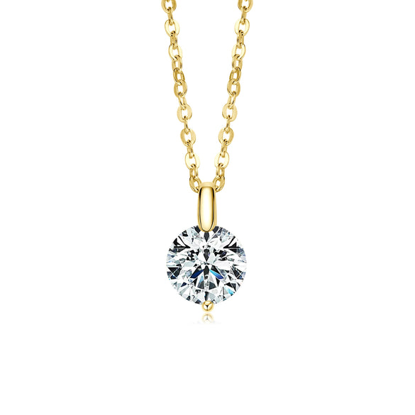 Necklace 925 Sterling Silver Geometric Pendant Set With Diamonds Minimalist Style For Women