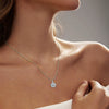 Necklace 925 Sterling Silver Geometric Pendant Set With Diamonds Minimalist Style For Women