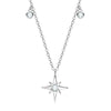 Necklace 925 Sterling Silver Geometric Pendant Set With Diamonds Minimalist Style For Women