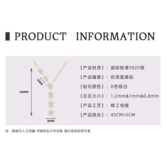 Necklace 925 Sterling Silver Geometric Pendant Set With Diamonds Minimalist Style For Women