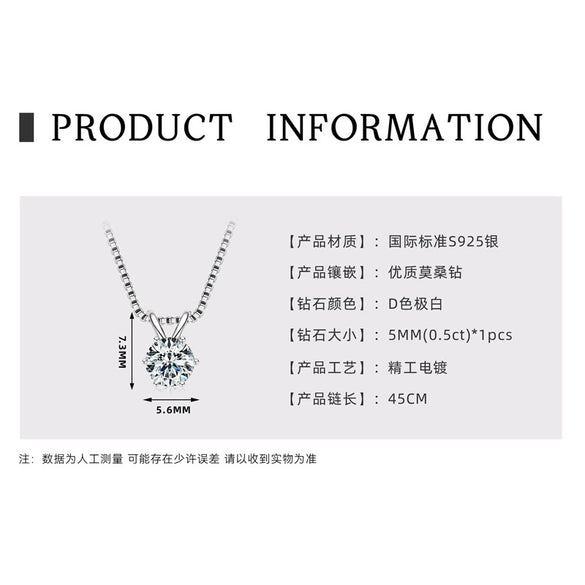 Necklace 925 Sterling Silver Geometric Pendant Set With Diamonds Minimalist Style For Women