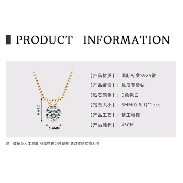 Necklace 925 Sterling Silver Geometric Pendant Set With Diamonds Minimalist Style For Women