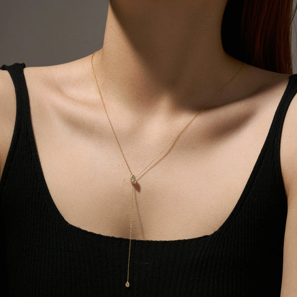 Necklace 925 Sterling Silver Geometric Style Cross Chain Electroplated Platinum 18K Gold