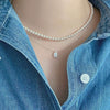 Necklace 925 Sterling Silver Opal Stone Geometric Style