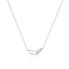 Necklace 925 Sterling Silver Oval Double Ring Geometric Style Gold Plated