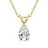 Necklace 925 Sterling Silver Pearshaped Moissanite Geometric Light Luxury Electroplated For Women