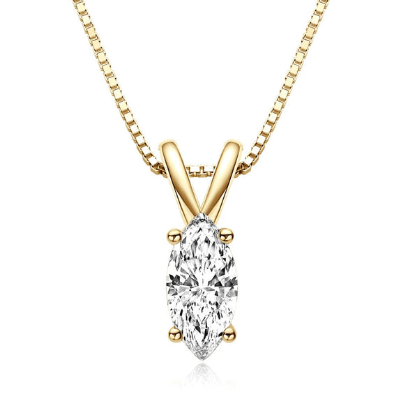 Necklace 925 Sterling Silver Pearshaped Moissanite Geometric Light Luxury Electroplated For Women
