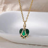 Necklace Synthetic Zircon Heart Shape Electroplated Snake Bone Chain Women's Jewelry