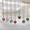 Necklace Synthetic Zircon Heart Shape Electroplated Snake Bone Chain Women's Jewelry