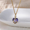 Necklace Synthetic Zircon Heart Shape Electroplated Snake Bone Chain Women's Jewelry