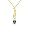 Necklace Titanium Steel Animal Zodiac Mermaid Natural Baroque Pearl Electroplated 18K Goldplated Color Retention Simple Design Unisex
