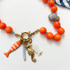 Necklace Titanium Steel Animal Zodiac Pattern Roasted Color Pearl Pendant