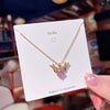 Necklace Titanium Steel Antler Design With Mixed Gemstone Setting And Letters Numbers Text Pattern