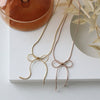 Necklace Titanium Steel Bow Pattern 18K Rose Gold Plated