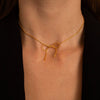 Necklace Titanium Steel Bow Pattern 18K Rose Gold Plated