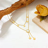 Necklace Titanium Steel Color Retaining Love Four Leaf Clover Shell Multiple Pendants Tassel Geometric Plant Flowers Style