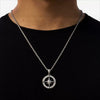 Necklace Titanium Steel Compass Round Hip Hop Trendy Electroplating Geometric Pendant Twist Chain