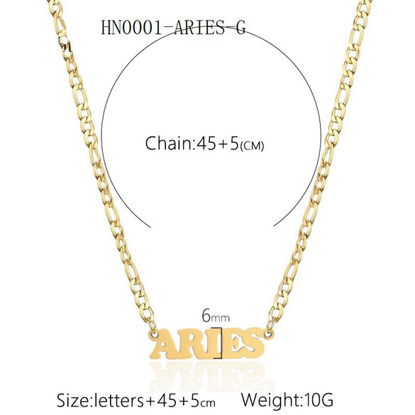 Necklace Titanium Steel Constellation Electroplating
