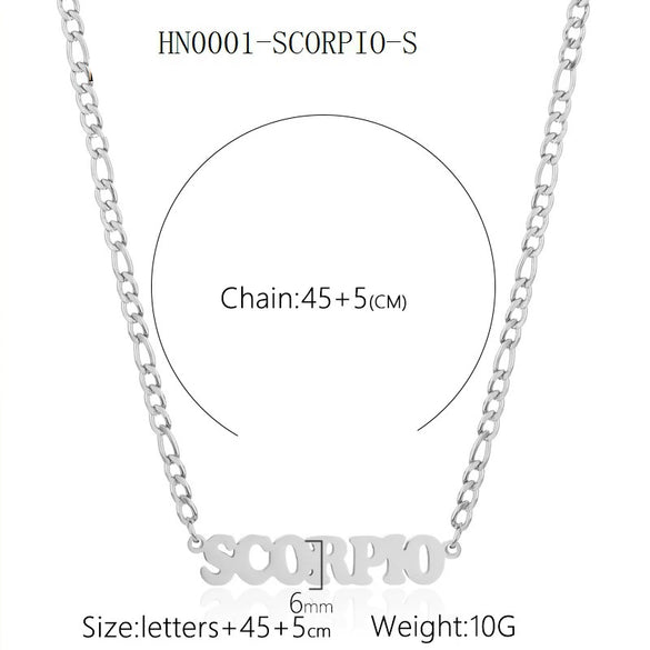 Necklace Titanium Steel Constellation Electroplating