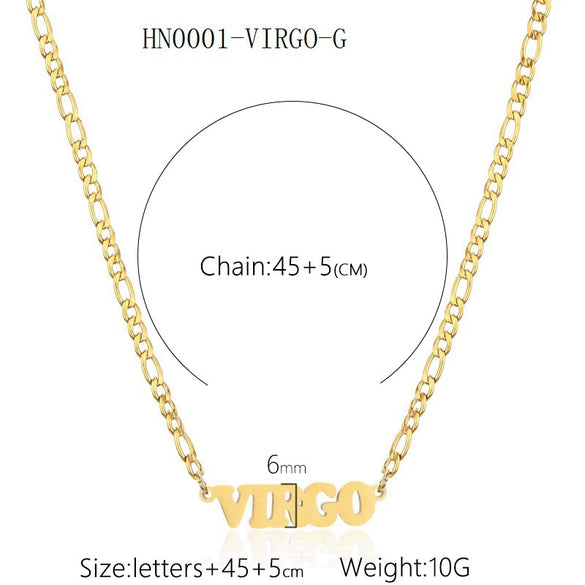 Necklace Titanium Steel Constellation Electroplating