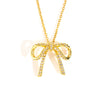 Necklace Titanium Steel Copper Bow Tassel Zircon Electroplating Women