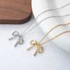 Necklace Titanium Steel Copper Bow Tassel Zircon Electroplating Women