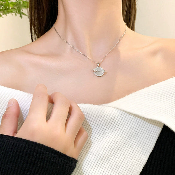 Necklace Titanium Steel Copper Diamond Star Design For Female