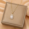 Necklace Titanium Steel Copper Diamondencrusted Geometric Light Luxury Women's Cross Chain Pendant